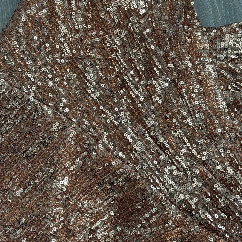 Prom Dress Strapless Rose Gold Sequin Dress - Picture 3 of 8